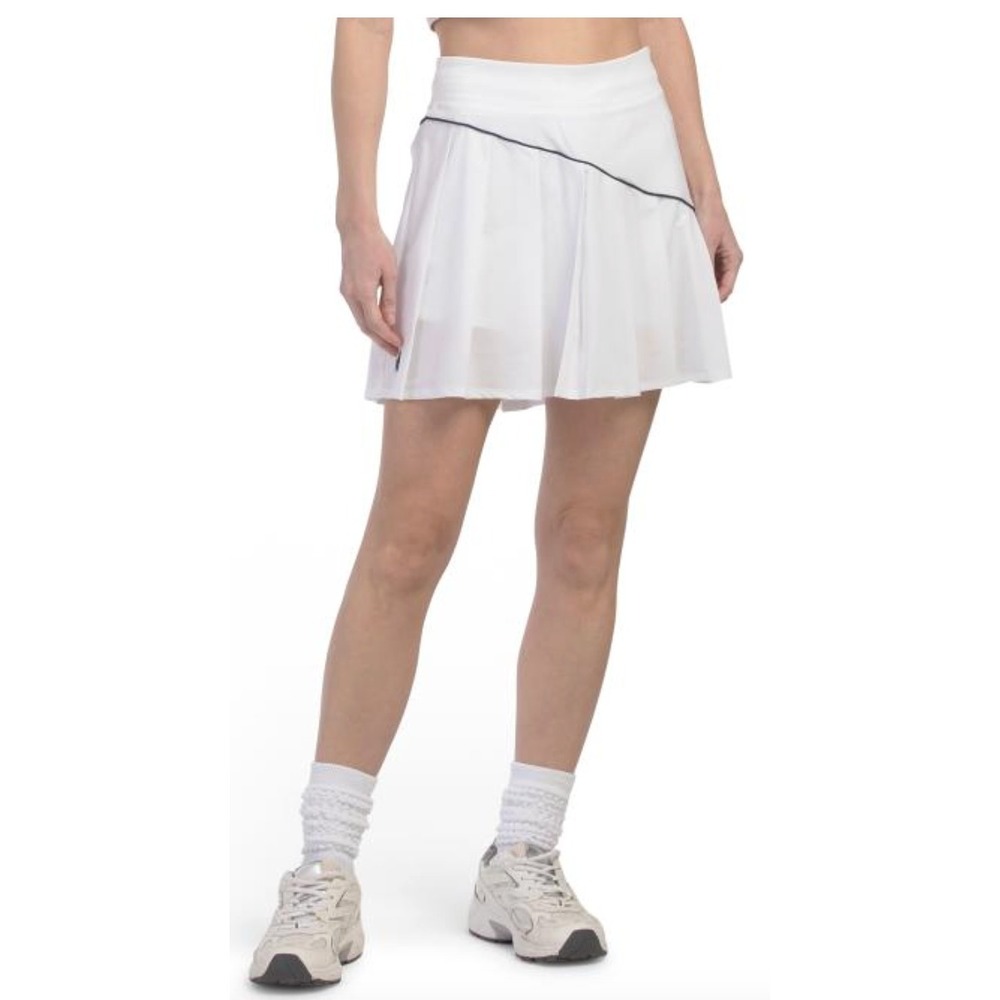 NWT johnnie-O Anika Pleated Performance Skirt Women Large White Tennis Skort